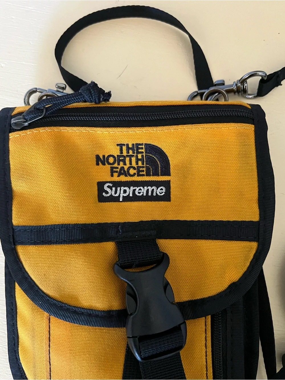 The North Face x Supreme Yellow Crossbody Belt Bag with Black Trim